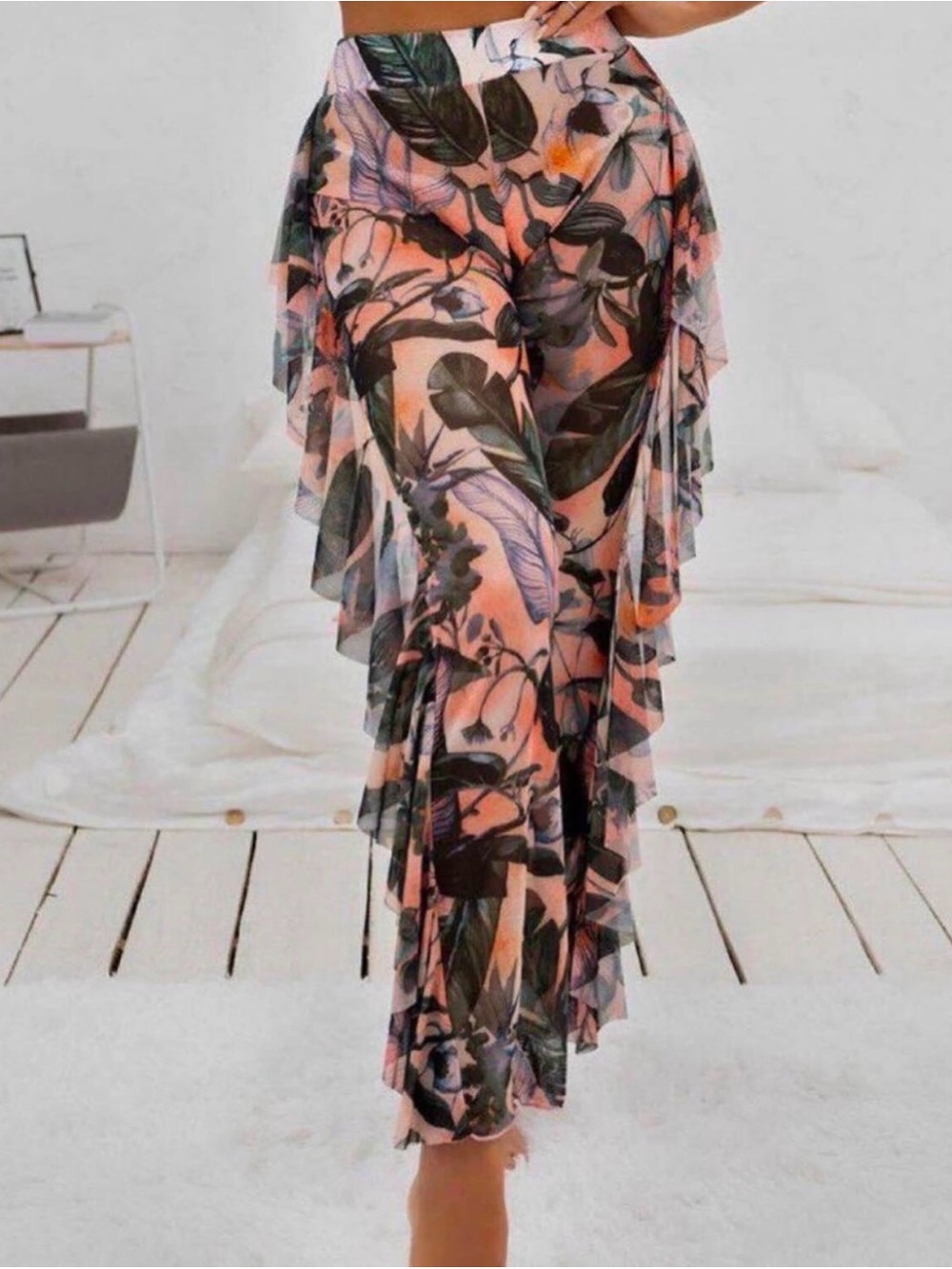 Mesh Tropical cover up pants